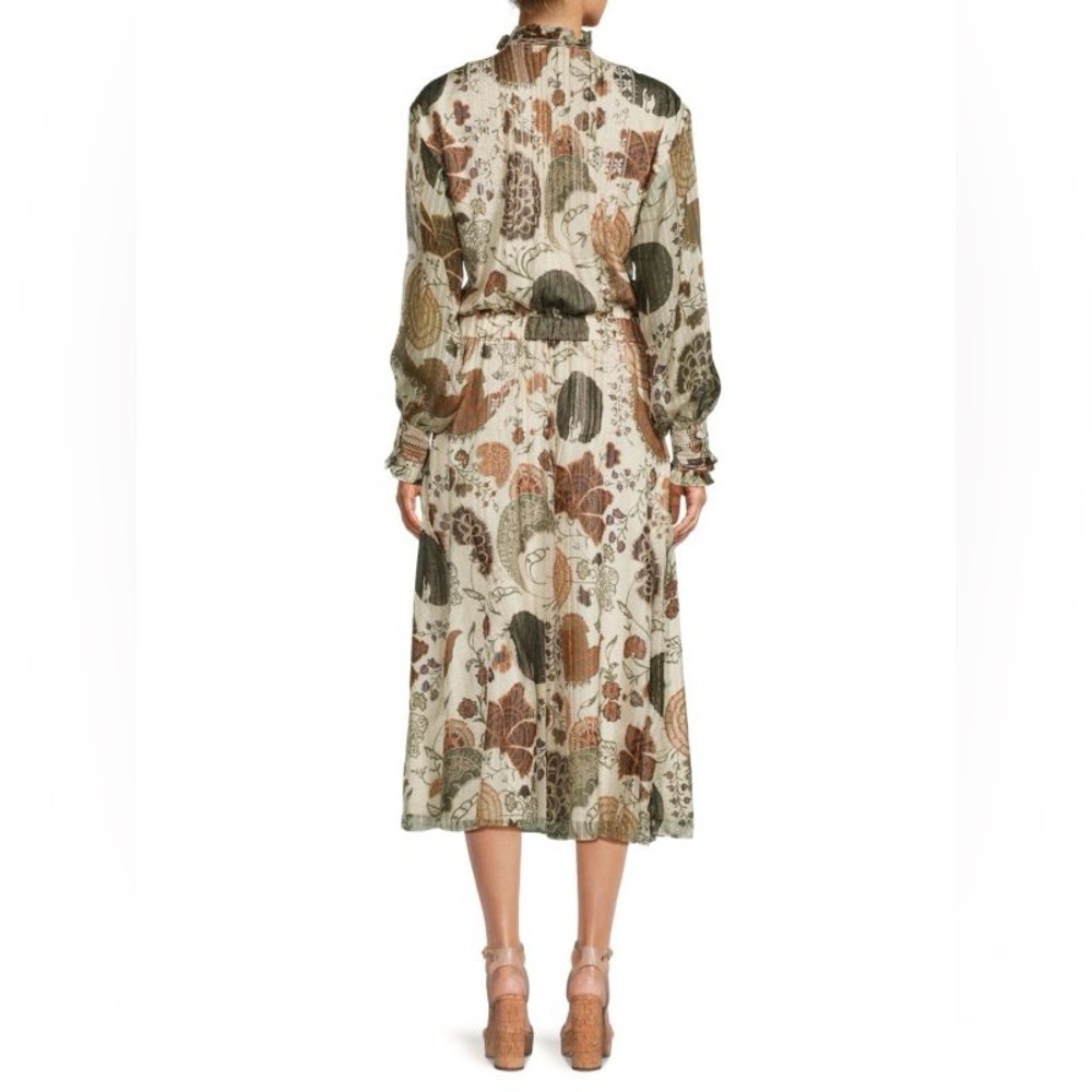 Floral Silk Blend Midi-Dress Lafayette 148 Size XS Fall Autumn Luxury - Picture 2 of 16